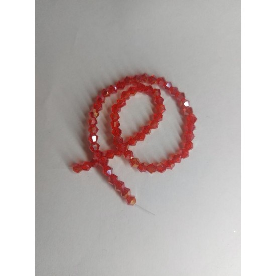 Бусины стеклянные Биконе 4 мм цв. красный АВ, цена за 50 шт